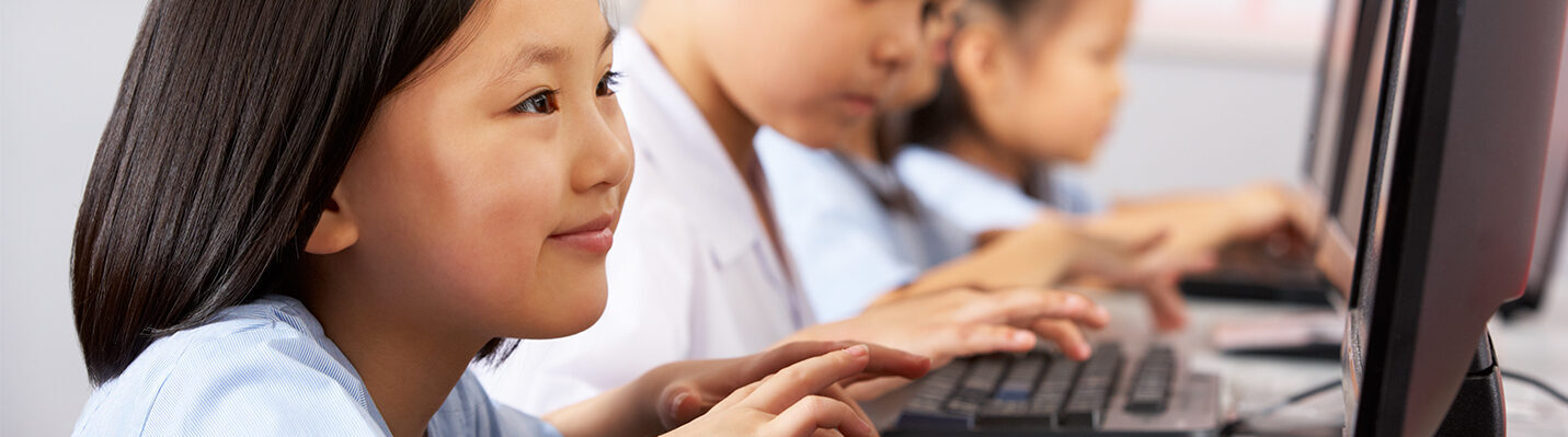 Image of a primary school child using a computer