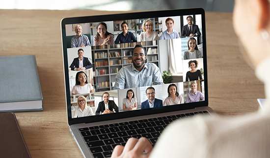 Image of a Teams call on a monitor screen