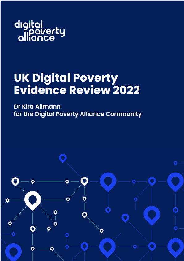 cover of UK Digital Poverty Evidence Review 2022 and clickable link through to the review