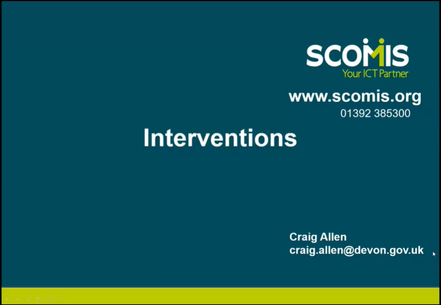 Title slide for Interventions webinar
