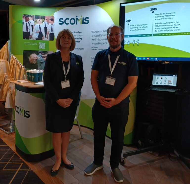 Michael and Tracey at the Optimus MATs Summit Scomis Stand