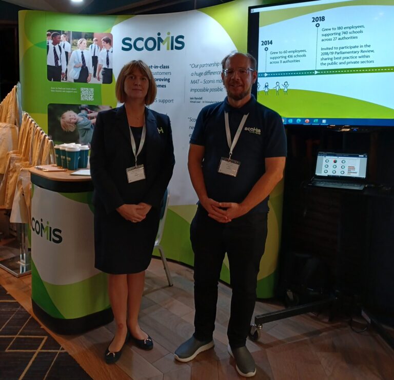 Michael and Tracey at the Optimus MATs Summit Scomis Stand