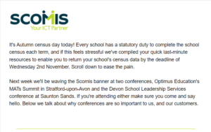 Screenshot of Scomis Newsletter introduction Ovtober 6th 2022